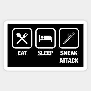 Eat Sleep Sneak Attack TRPG Tabletop RPG Gaming Addict Magnet